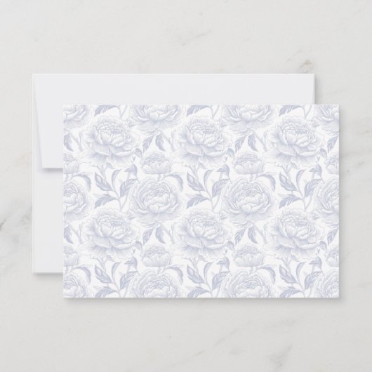 Crest Monogram Dusty Blue Wedding landschap RSVP Kaartje (Achterkant)