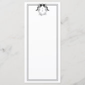 Crest Monogram Franse Boog Laten we Trouwen Witte  Menu (Achterkant)