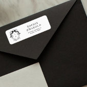 Crest Monogram Franse bruiloft retour adres Etiket