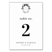 Crest Monogram Franse Coquette Bow Formele bruilof Kaart (Achterkant)