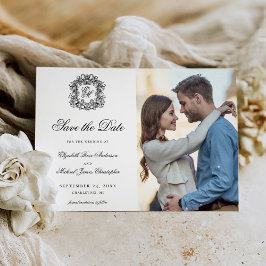 Crest Monogram Huwelijksfoto Save The Date