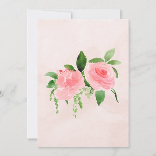 Crest Monogram Initialen Roze Roos Vrijgezellenfee Kaart (Achterkant)