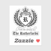  Crest Monogram Kroonkrans Ex Libris Sticker (Vel)