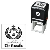 Crest Monogram Kroonkrans Ex Libris Zelfinktende Stempel (In situ)