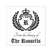 Crest Monogram Kroonkrans Ex Libris Zelfinktende Stempel (Design)