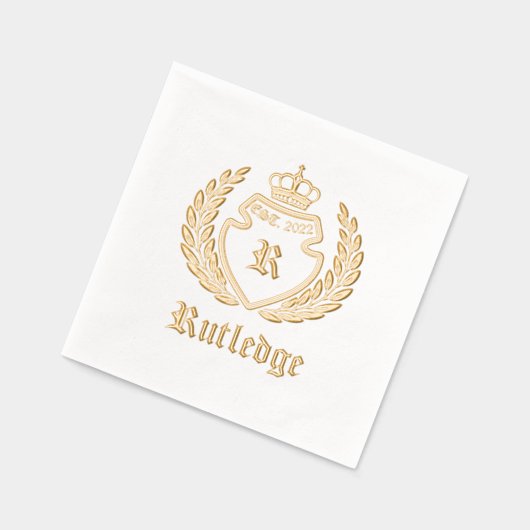 Crest Monogram Kroonkrans vastgesteld Folie Servetten (Links)