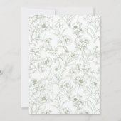 Crest Monogram Logo Botanische Bruiloft Kaart (Achterkant)