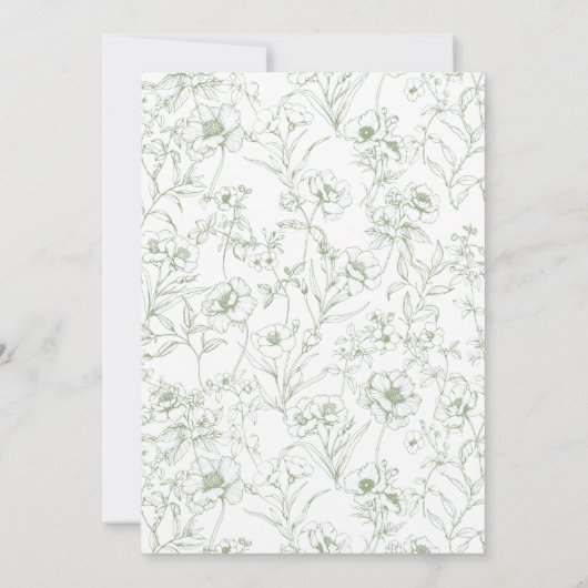 Crest Monogram Logo Botanische Bruiloft Kaart (Achterkant)