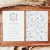 Crest Monogram Logo Botanische Bruiloft Kaart