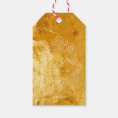Crest Monogram Ornament Gouden Textuur Bruiloft Lo Cadeaulabel (Voorkant)