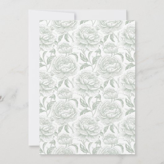 Crest Monogram Sage Green Wedding Invitation (Achterkant)
