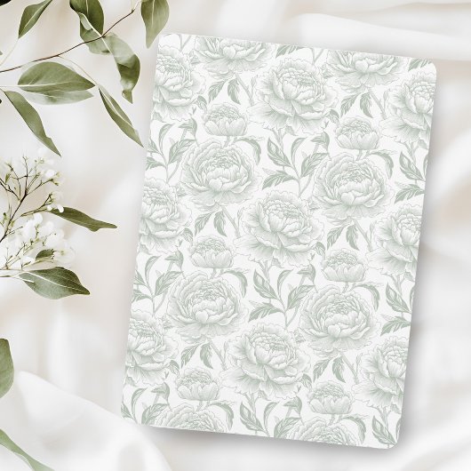 Crest Monogram Sage Green Wedding Invitation Kaart