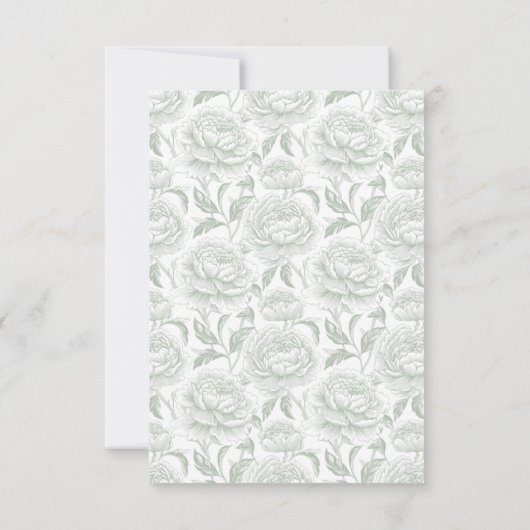 Crest Monogram Sage Groene Bruiloft RSVP Kaartje (Achterkant)