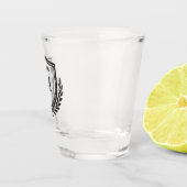 Crest Monogram Schild en Lauwerontwerp Shot Glas (Rechts)