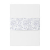 Crest Monogram Stoffig Blauw Bruiloft Uitnodigingen Wikkel (Achterkant Voorbeeld)