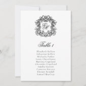  Crest Monogram Trouwstoel Grafiek Kaart (Voorkant)