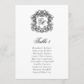 Crest Monogram Trouwstoel Grafiek Kaart (Voorkant)