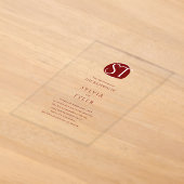Crest Monogram Typografie Trouw Acryl Uitnodigingen (Laagn)