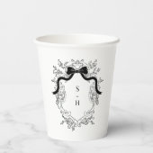 Crest Monogram Victoriaans Franse bruiloft Papieren Bekers (Achterkant)