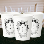 Crest Monogram  Victoriaans Franse bruiloft Papieren Bekers
