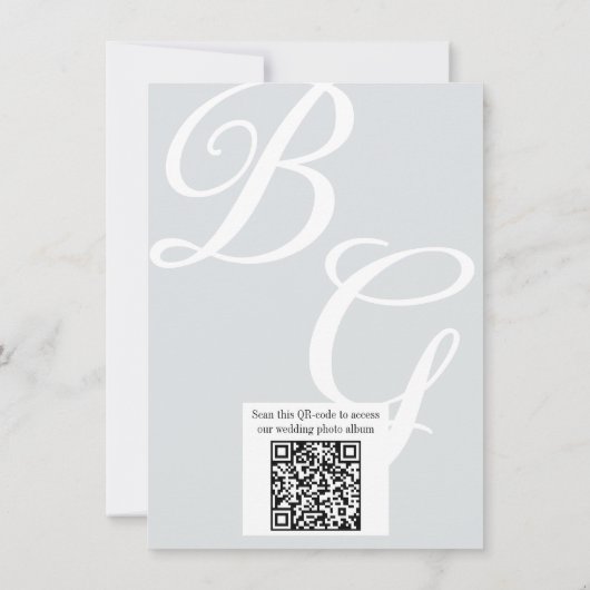 Crest Monogram wedding QR-code photo album  Bedankkaart (Achterkant)