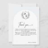Crest Monogram wedding QR-code photo album Bedankkaart (Voorkant)