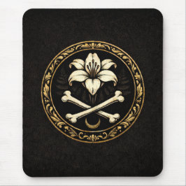 Crest Mouse Pad | Dark Academia Lily & Bones Muismat