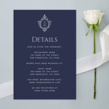 Crest Navy Blauwe Trouwdetails Monogram Vintage
