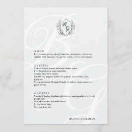  Crest oversized elegante monogram bruiloft Menu