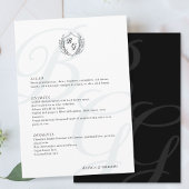  Crest oversized elegante monogram bruiloft Menu