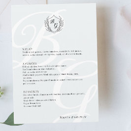 Crest oversized elegante monogram bruiloft Menu