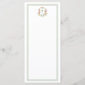 Crest Palm Tree Monogram laat tropische bruiloft e Menu (Achterkant)