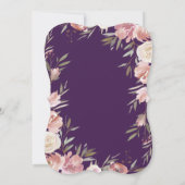 Crest Peach Peonies Paars Pink Retirement Party Kaart (Achterkant)