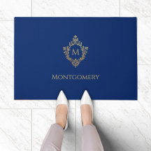 Crest Royal Blauw Nepgoud Vintage Monogram Naam 