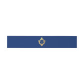 Crest Royal Blue Nepgoud Versierd Trouwmonogram Uitnodigingen Wikkel (Vlak)