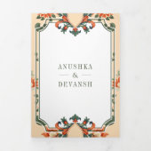 Crest Royal Camel Indiase Hindoe bruiloft Drieluik Uitnodiging (Cover)