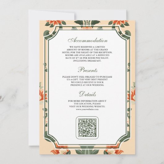  Crest Royal Camel Indiase Hindoe bruiloft Kaart (Achterkant)