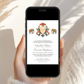 Crest Royal Elephant Indiase Hindoe bruiloft Kaart