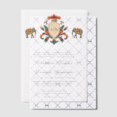  Crest Royal Elephant Indiase Hindoe bruiloft Vellum Uitnodigingen (Offset (Uitnodiging))