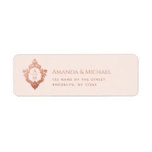 Crest Roze Roze Goud Antieke Trouw Monogram