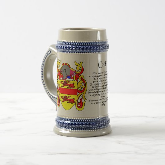 Crest Stein uit de familie Cook Bierpul (Voorkant links)