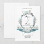 Crest Swan Wedding Uitnodiging (Voorkant / Achterkant)