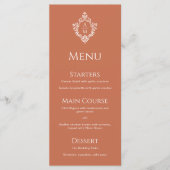 Crest Terracotta Trouw Monogram Vintage Bruin Menu (Voorkant)