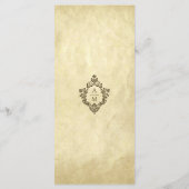 Crest Trouw Monogram Vintage Perkament Victoriaans Menu (Achterkant)