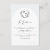 Crest Trouw Monogram zwart & witte details Informatiekaartje (Voorkant)