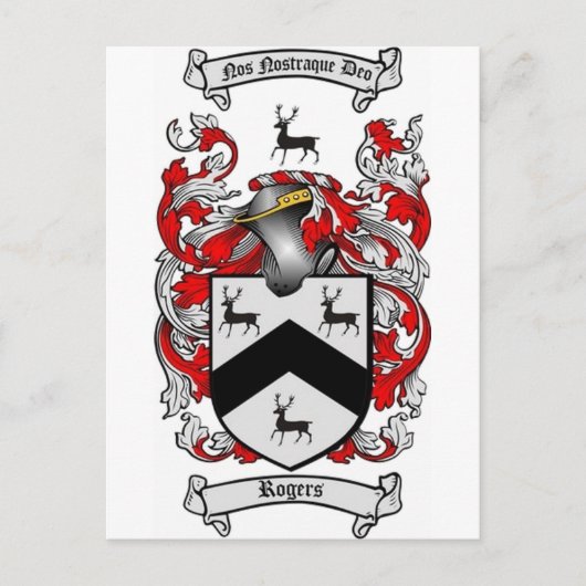CREST van de Familie ROGERS Briefkaart (Voorkant)