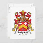 CREST van de Familie van Bergeron Briefkaart (Voorkant / Achterkant)