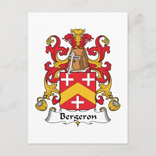 CREST van de Familie van Bergeron Briefkaart (Voorkant)