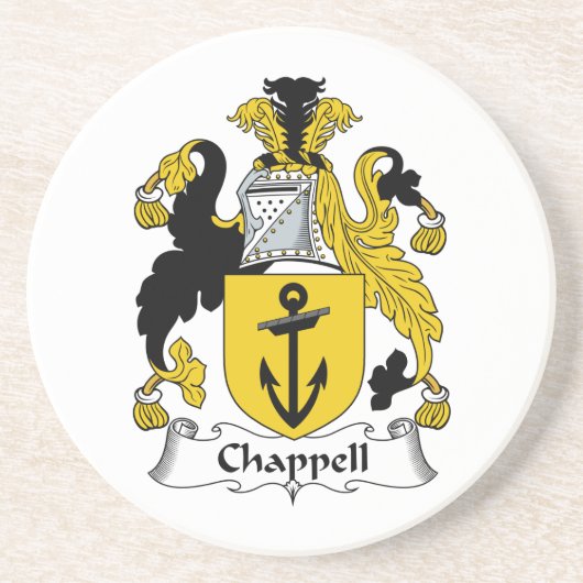 CREST van de Familie van Chappell Zandsteen Onderzetter (Voorkant)