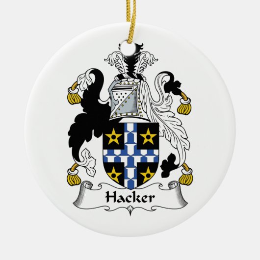 CREST van de Familie van de hakker Keramisch Ornament (Voorkant)